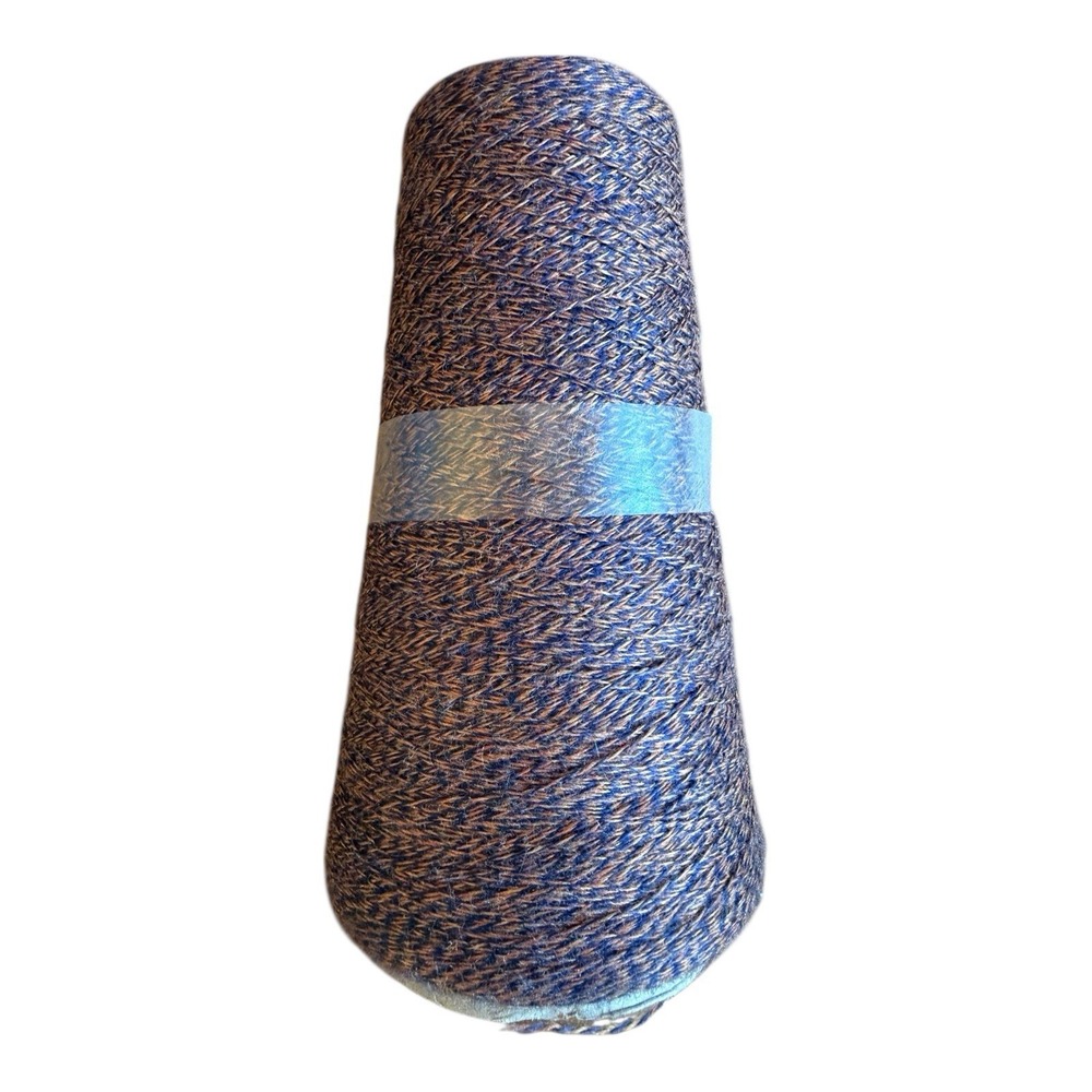ZEGNA BARUFFA Cashwool Mouline Cone Yarn 2/30 Color 548030 Blue Rust Italy Made - Picture 2 of 7